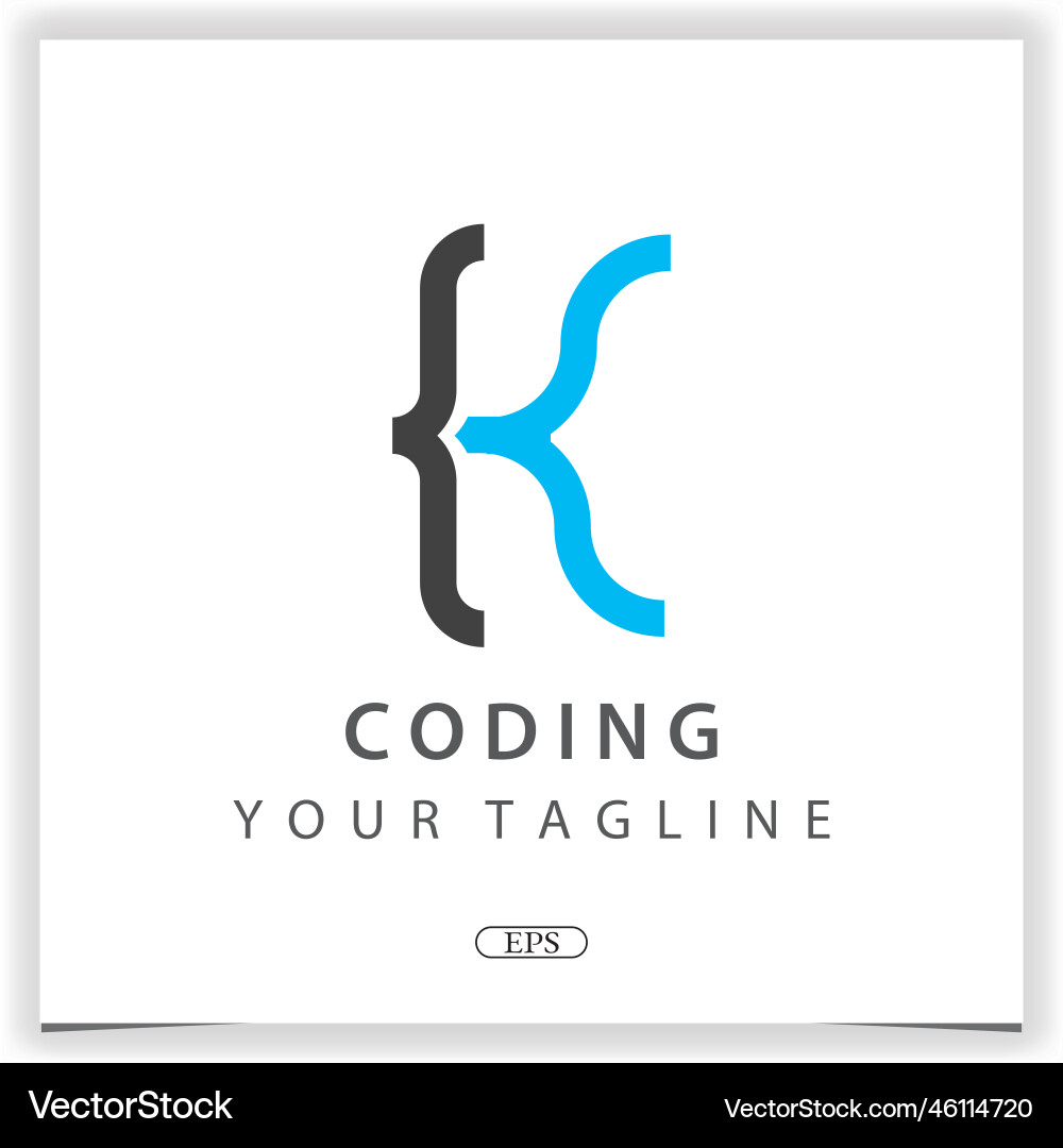 Letter kcoding or programmer logo premium elegant Letter kcoding or programmer logo premium elegant vector image