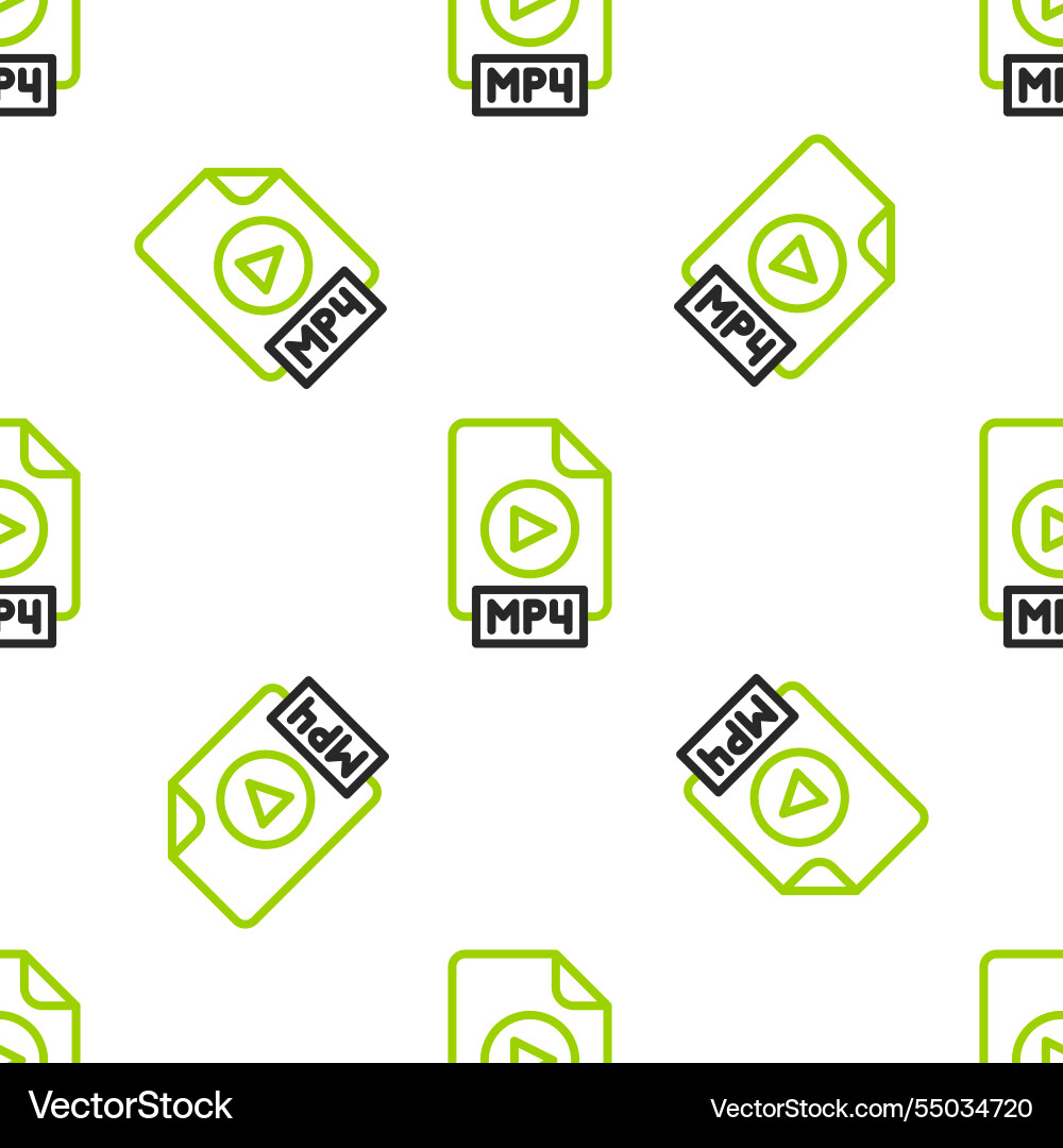 Line mp4 file document download button icon Line mp4 file document download button icon vector image