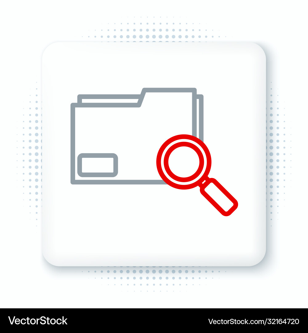 Line search concept with folder icon isolated Line search concept with folder icon isolated vector image