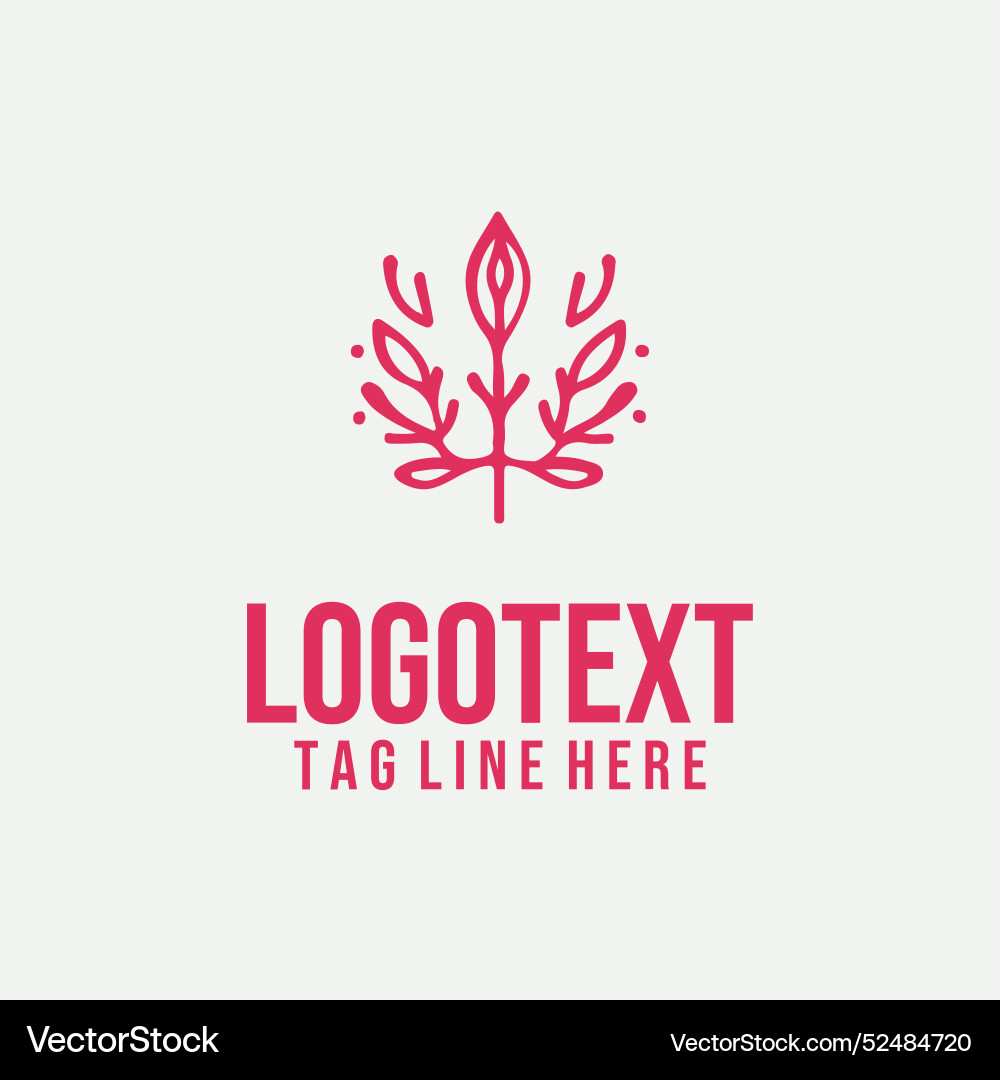 Linear floral logo Royalty Free Vector Image - VectorStock