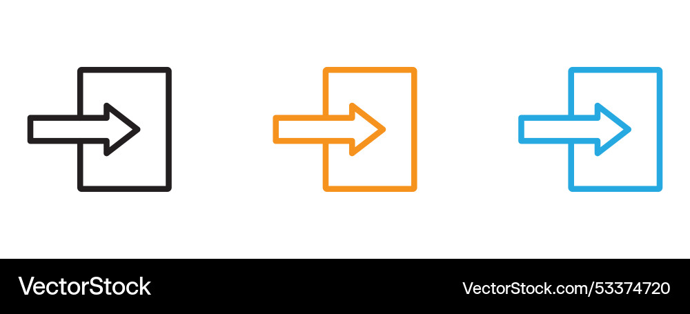 Log in icon thin line set Log in icon thin line set vector image