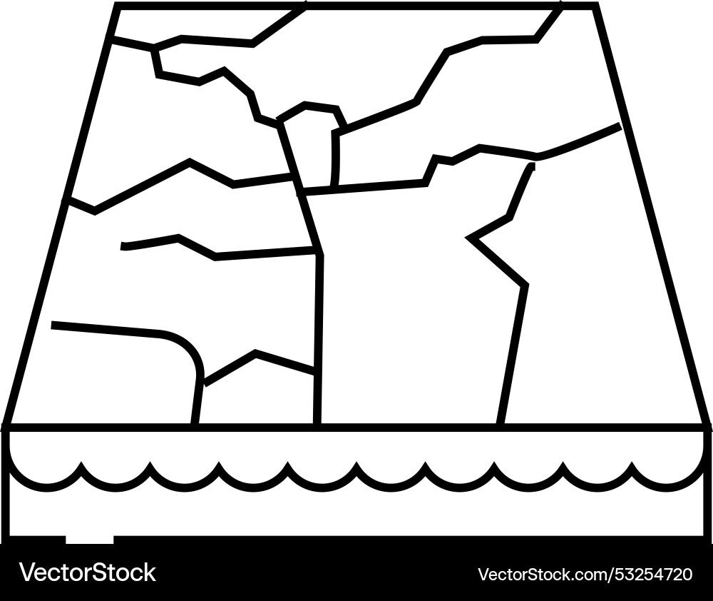 Marble material floor layer line icon Vector Image