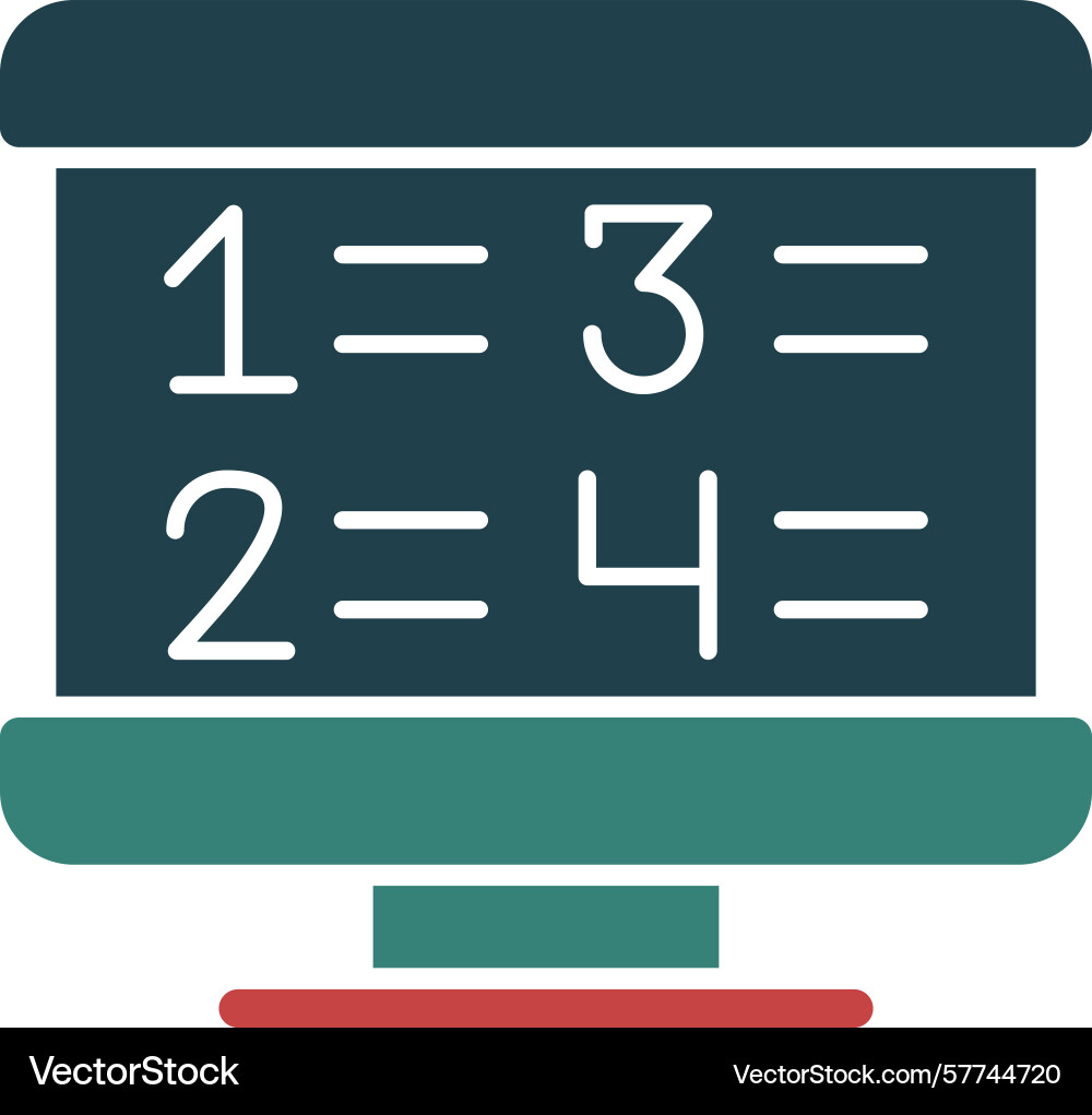 Numbered list glyph multi color icon Vector Image