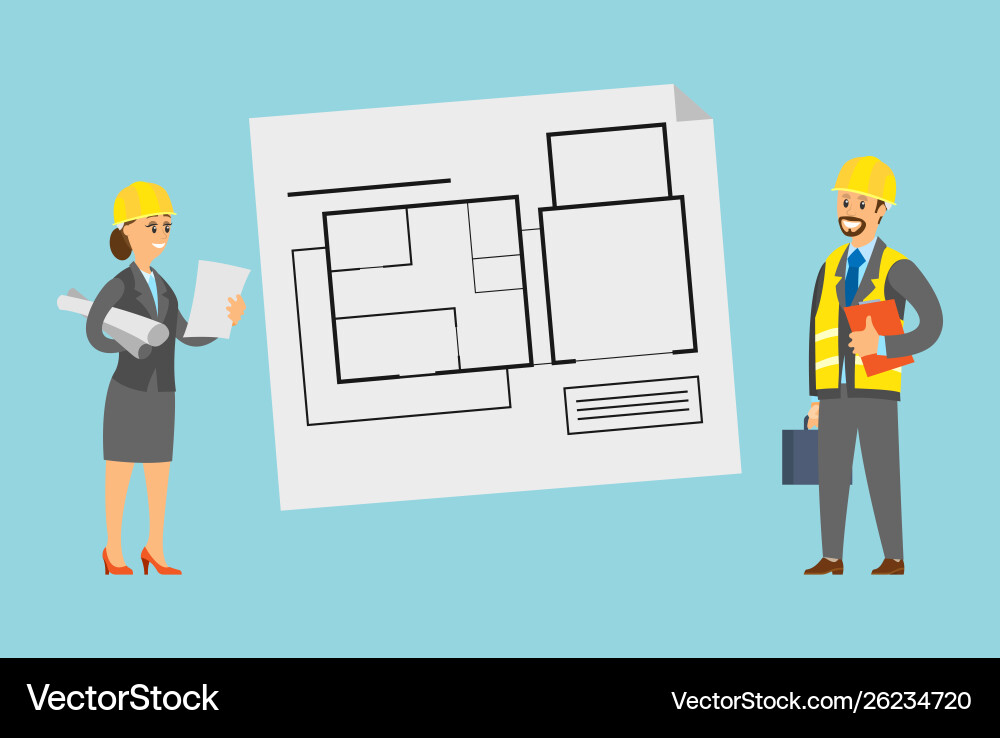 Planning engineers schemes with floors scheme Vector Image