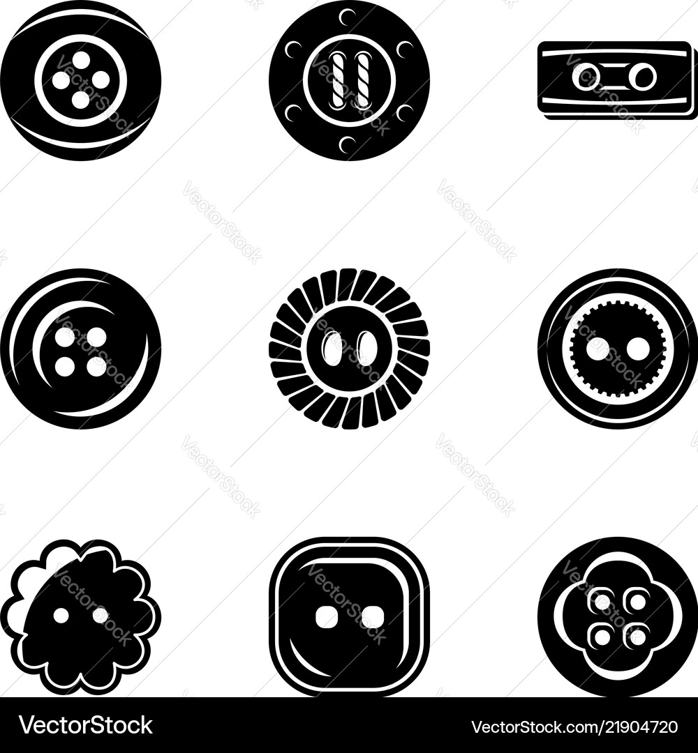 Pushbutton icons set simple style Vector Image