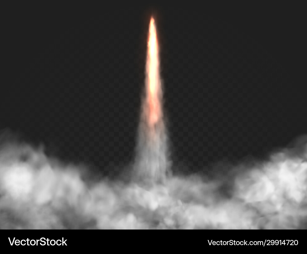 Raketenstart mit Smoke Trail Vektorbild