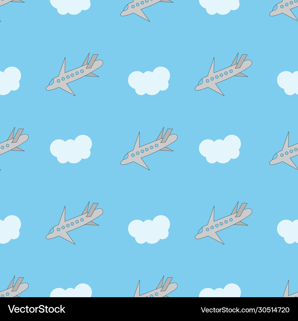 Seamless pattern with airplane Seamless pattern with airplane Vector Image
