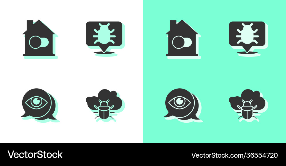 Set system bug on a cloud smart home eye scan Set system bug on a cloud smart home eye scan vector image