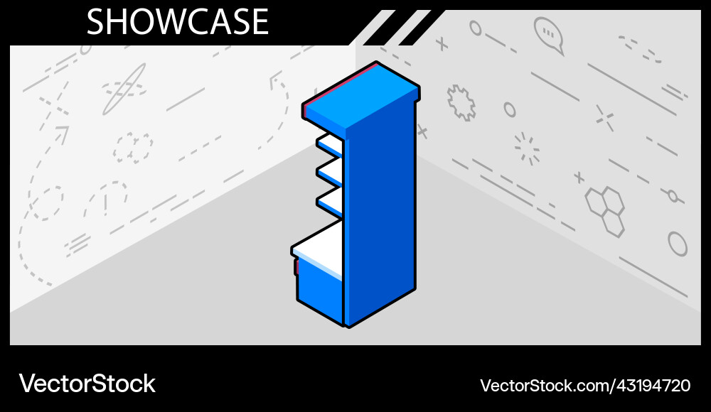 Showcase isometric design icon web 3d colorful Showcase isometric design icon web 3d colorful vector image