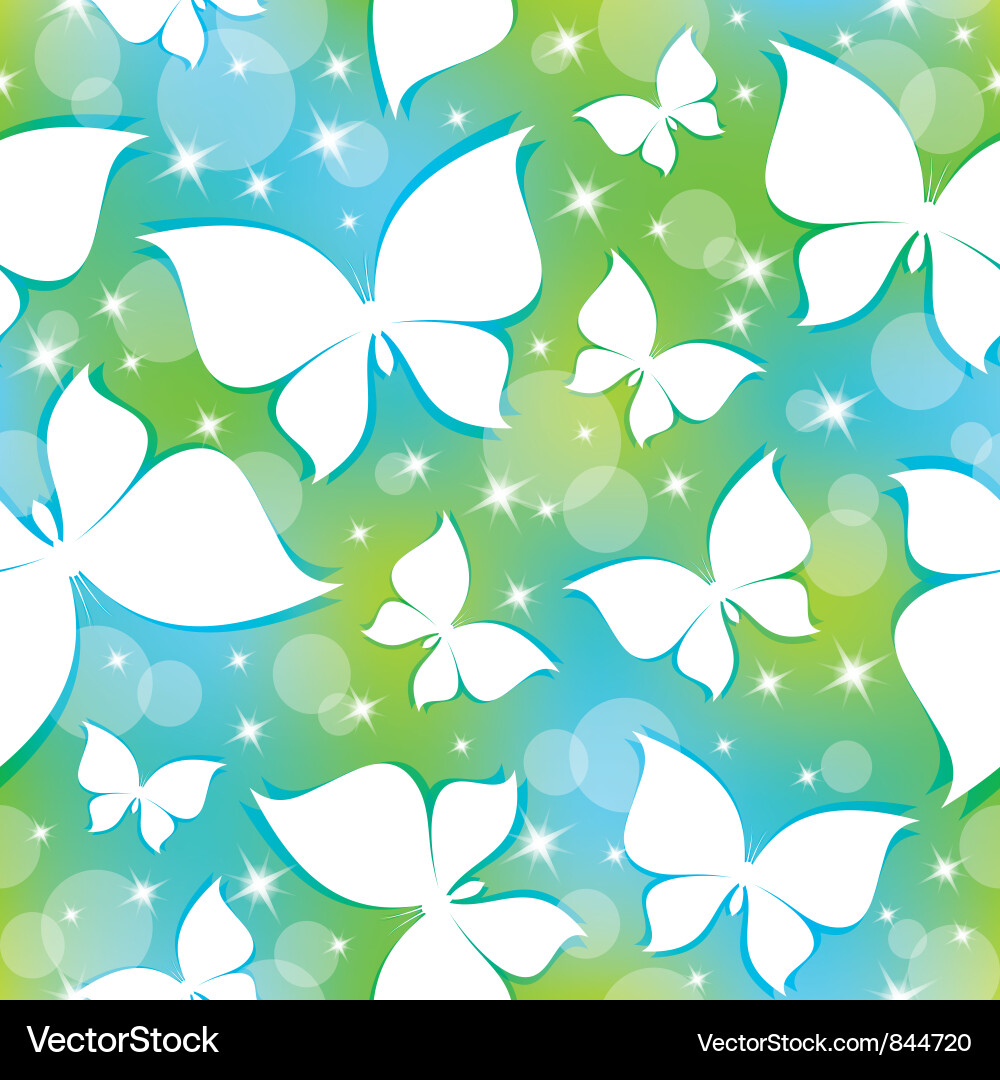 Sparkling Butterfly Pattern Vector Image