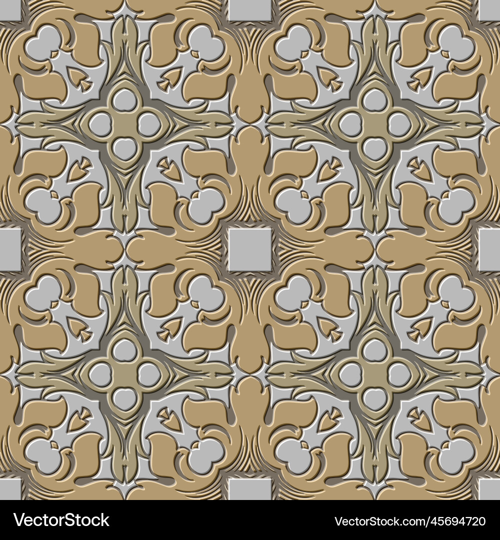 Textured emboss 3d seamless pattern ornamental Textured emboss 3d seamless pattern ornamental vector image