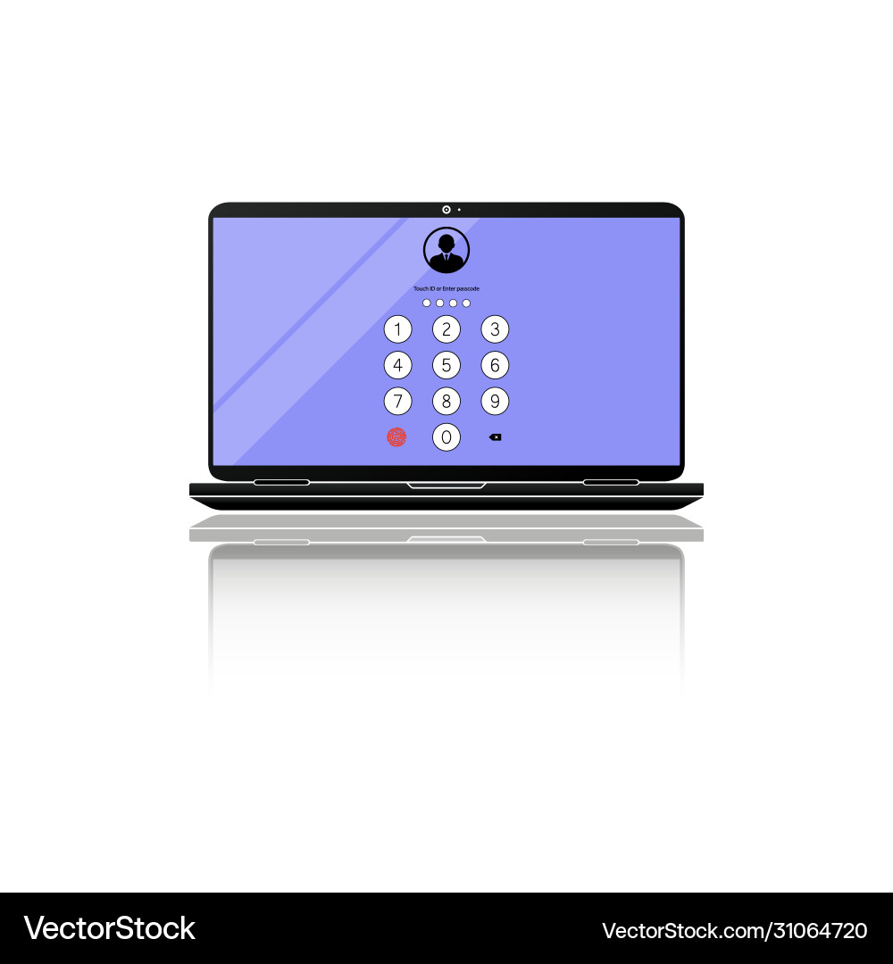 Touch id or enter passcode password interface Touch id or enter passcode password interface vector image