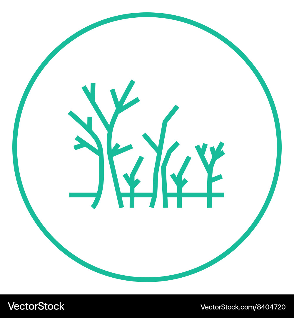 Tree with bare branches line icon vector image