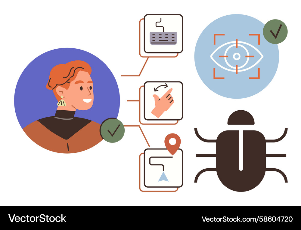 User Tracking & Authentication Vector Image