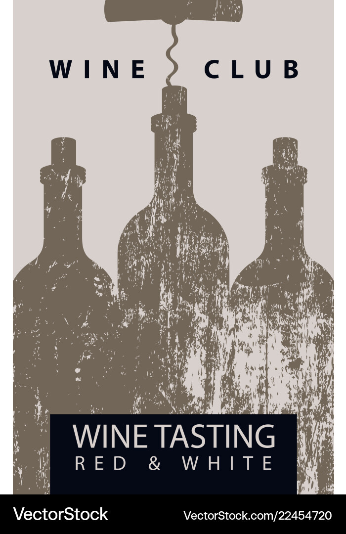 Wine list for tasting with bottles and corkscrew Wine list for tasting with bottles and corkscrew vector image