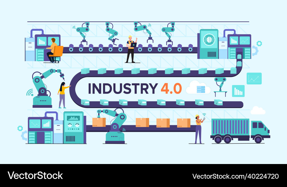 Working people with clever device for workflow Working people with clever device for workflow vector image