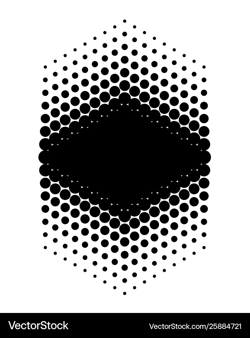 Abstract halftone shape frame or border design vector image
