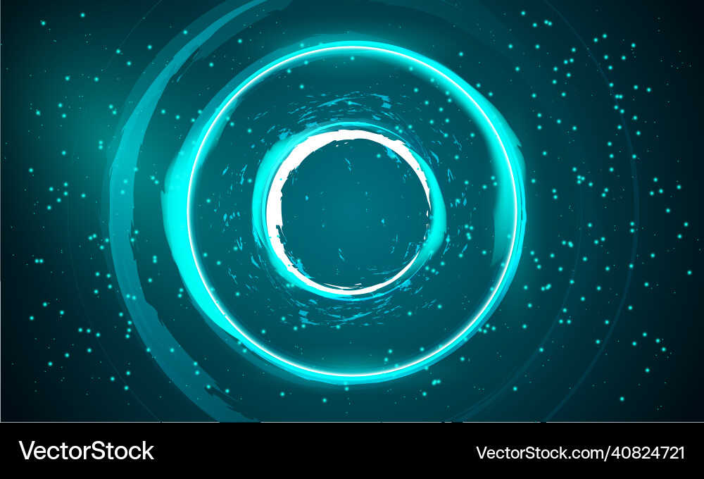 Circle movement pattern and motion blur over dark vector image