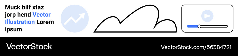 Cloud with a video player and analytics icon Vector Image