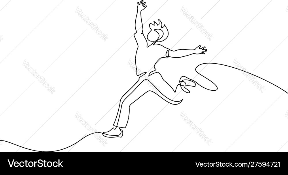 Continuous Line Running Man Vector Image