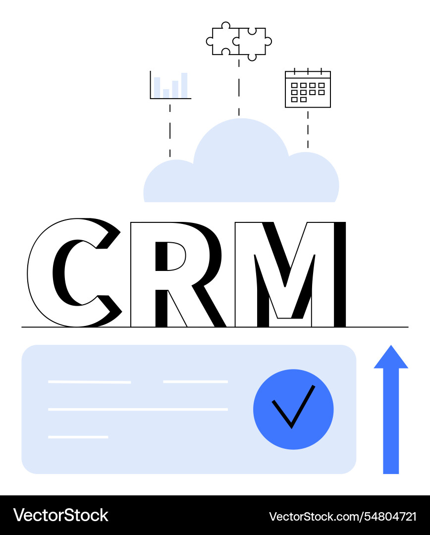 Crm platform with cloud integration analytics Crm platform with cloud integration analytics vector image