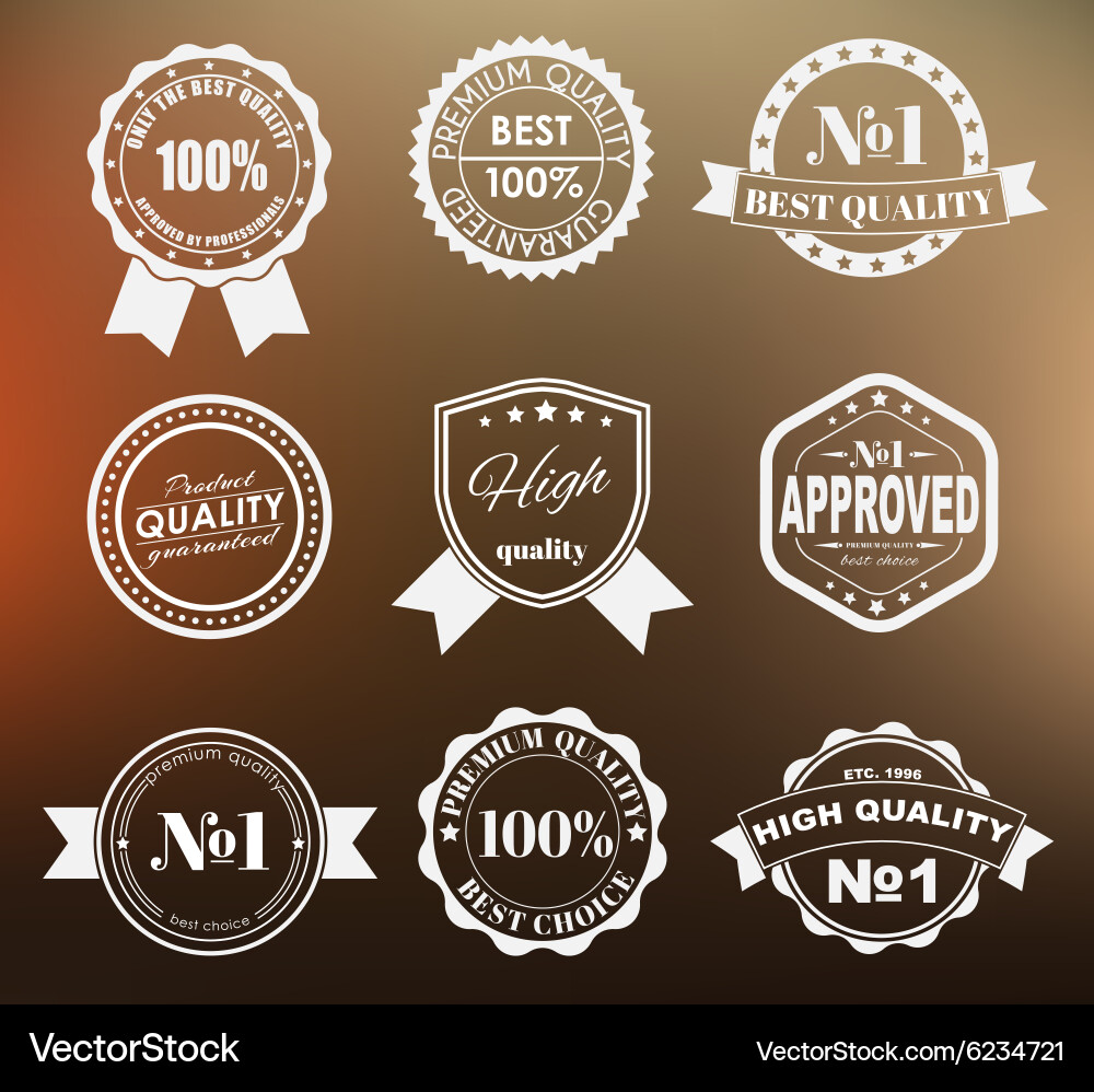 Design labels with the quality mark vector image