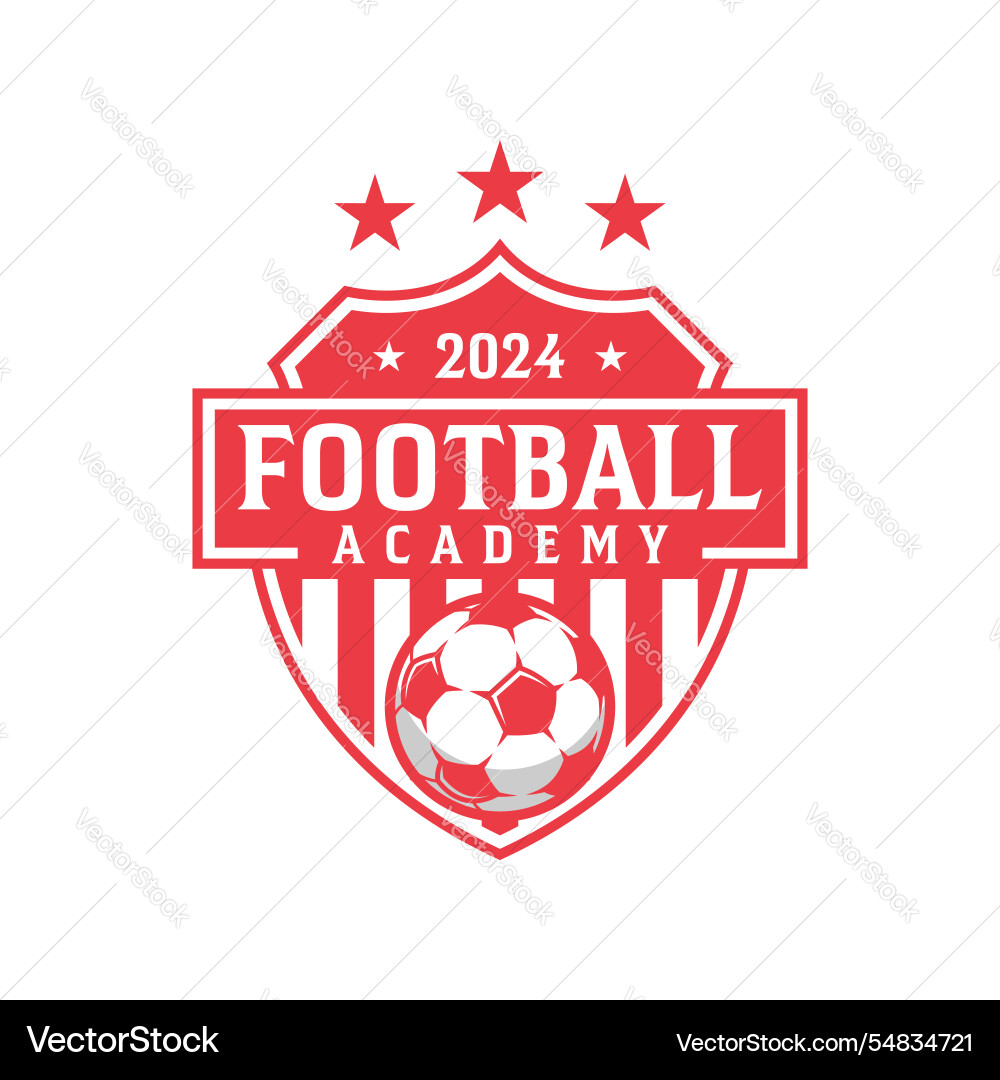 Football academy badge logo design template sport Football academy badge logo design template sport Vector Image