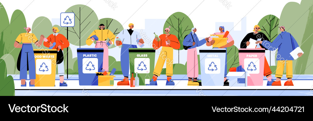 Garbage separation waste sorting recycle concept Garbage separation waste sorting recycle concept vector image