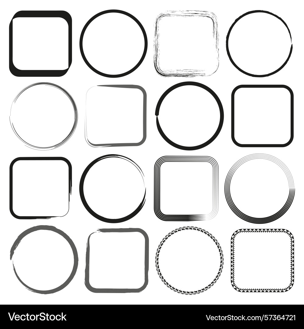 Geometric shape frames square circle collection vector image