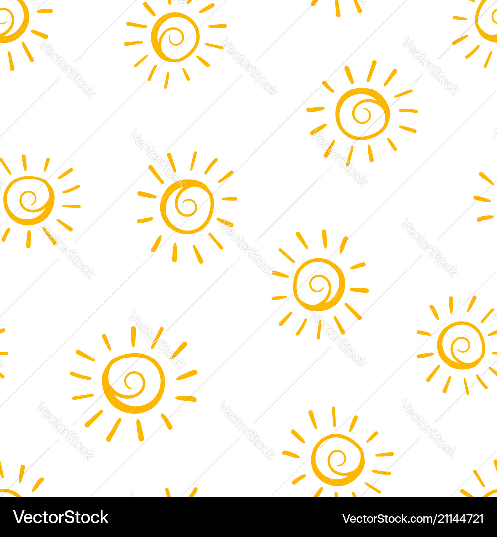 Hand-Drawn Sun Pattern vector image