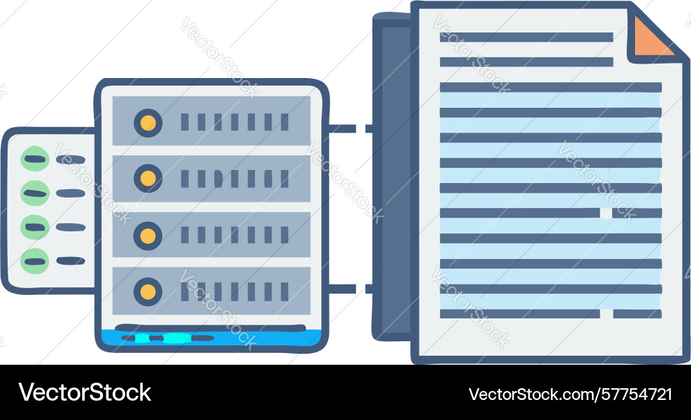 It infrastructure document icon server cloud vector image