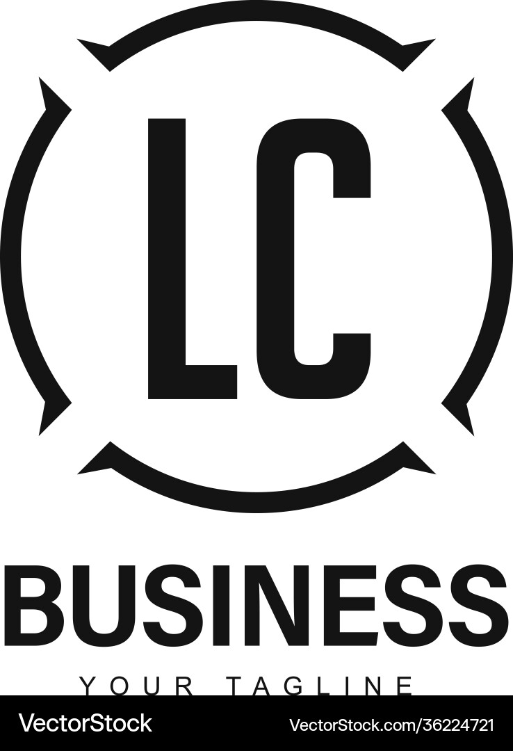 Lc initial a logo design with abstract style Lc initial a logo design with abstract style vector image
