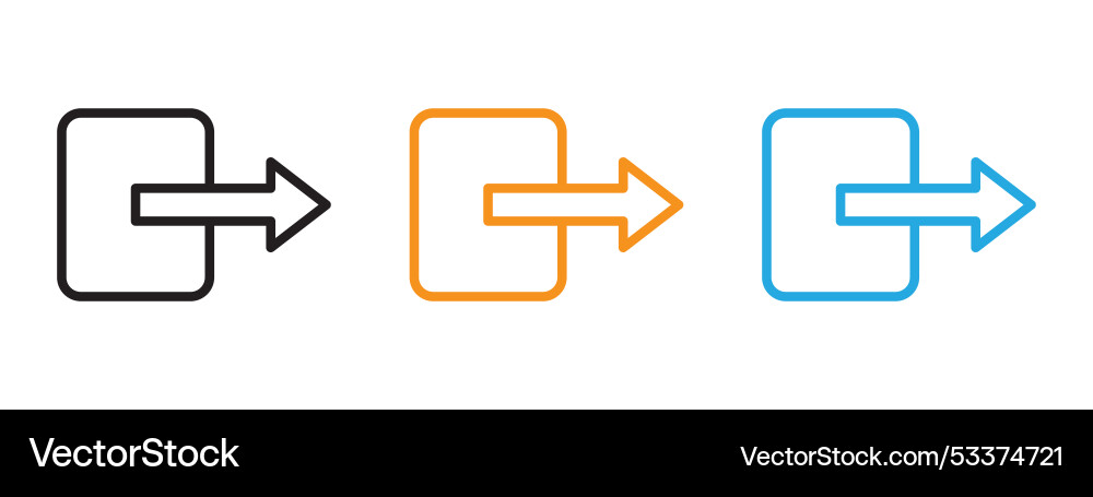 Log out icon thin line set vector image