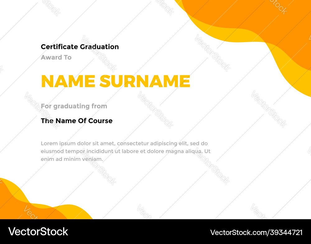 Modern certificate template with abstract shapes Modern certificate template with abstract shapes Vector Image