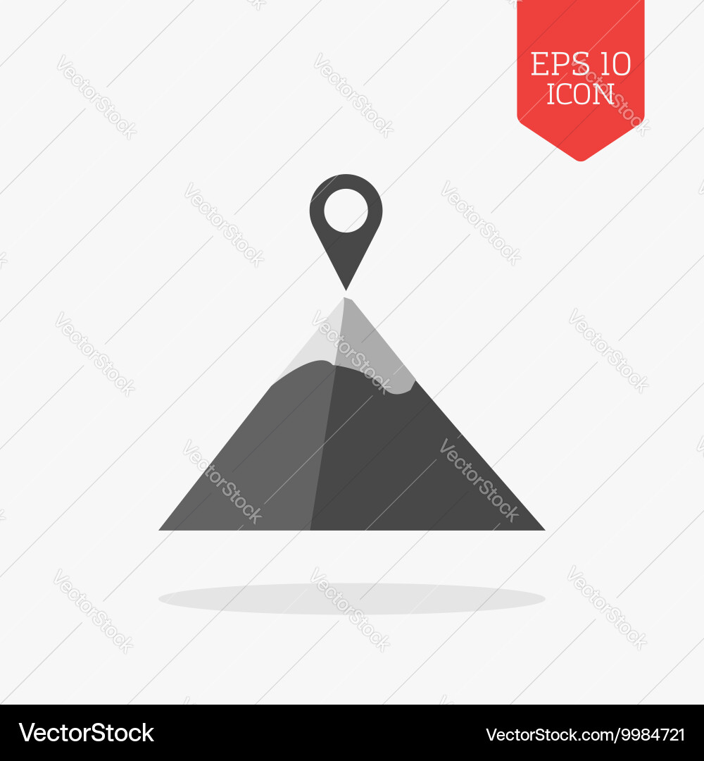 Mountain with pointer icon destination concept vector image