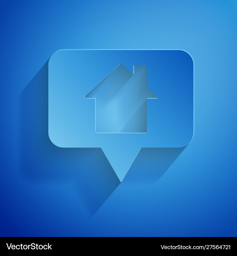 Paper cut map pointer with house icon isolated Paper cut map pointer with house icon isolated vector image