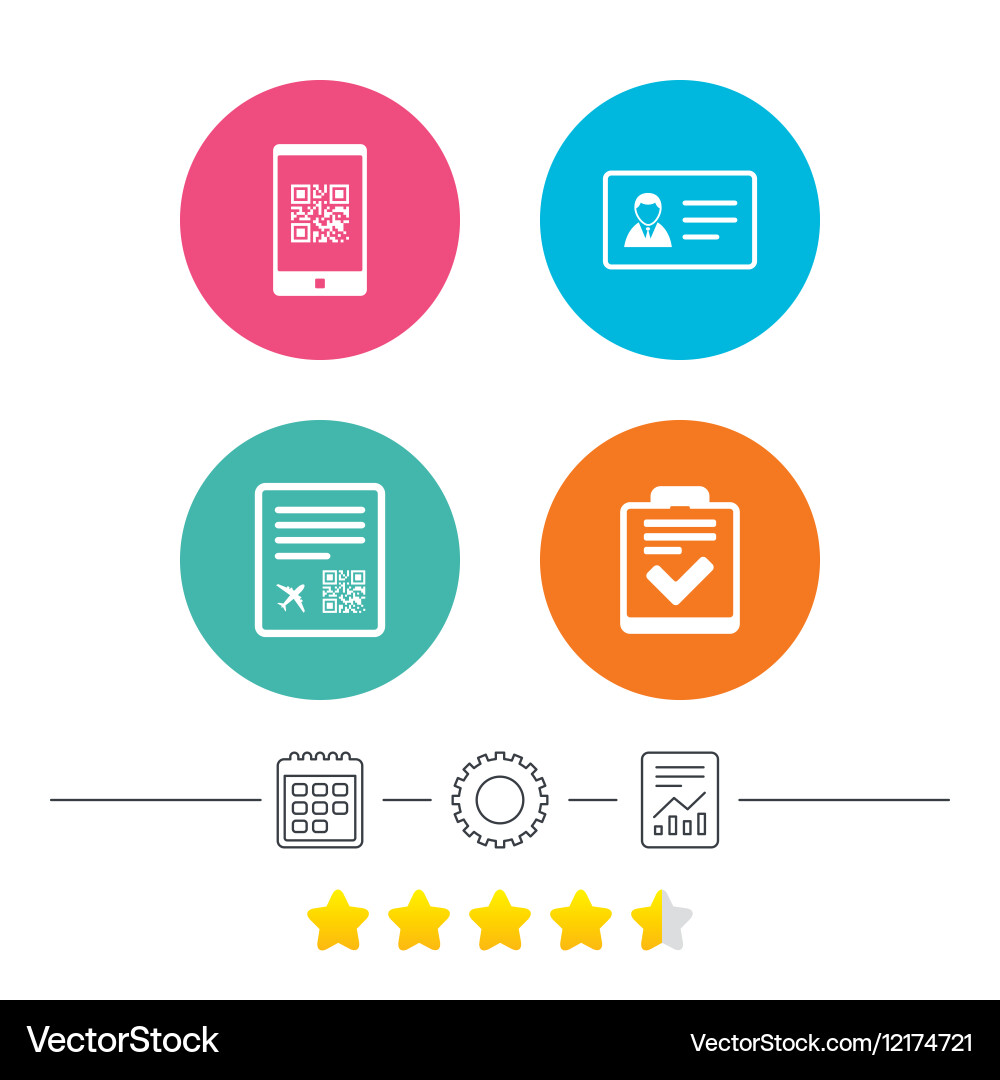 Qr scan code icon boarding pass flight sign vector image
