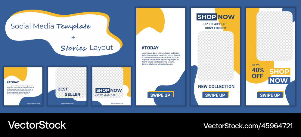 Set of editable minimal square banner template Set of editable minimal square banner template vector image