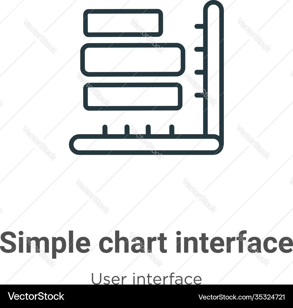 Simple chart interface outline icon thin line Vector Image