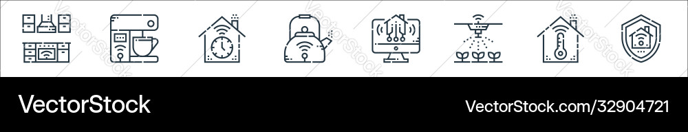 Smarthome line icons linear set quality Smarthome line icons linear set quality vector image