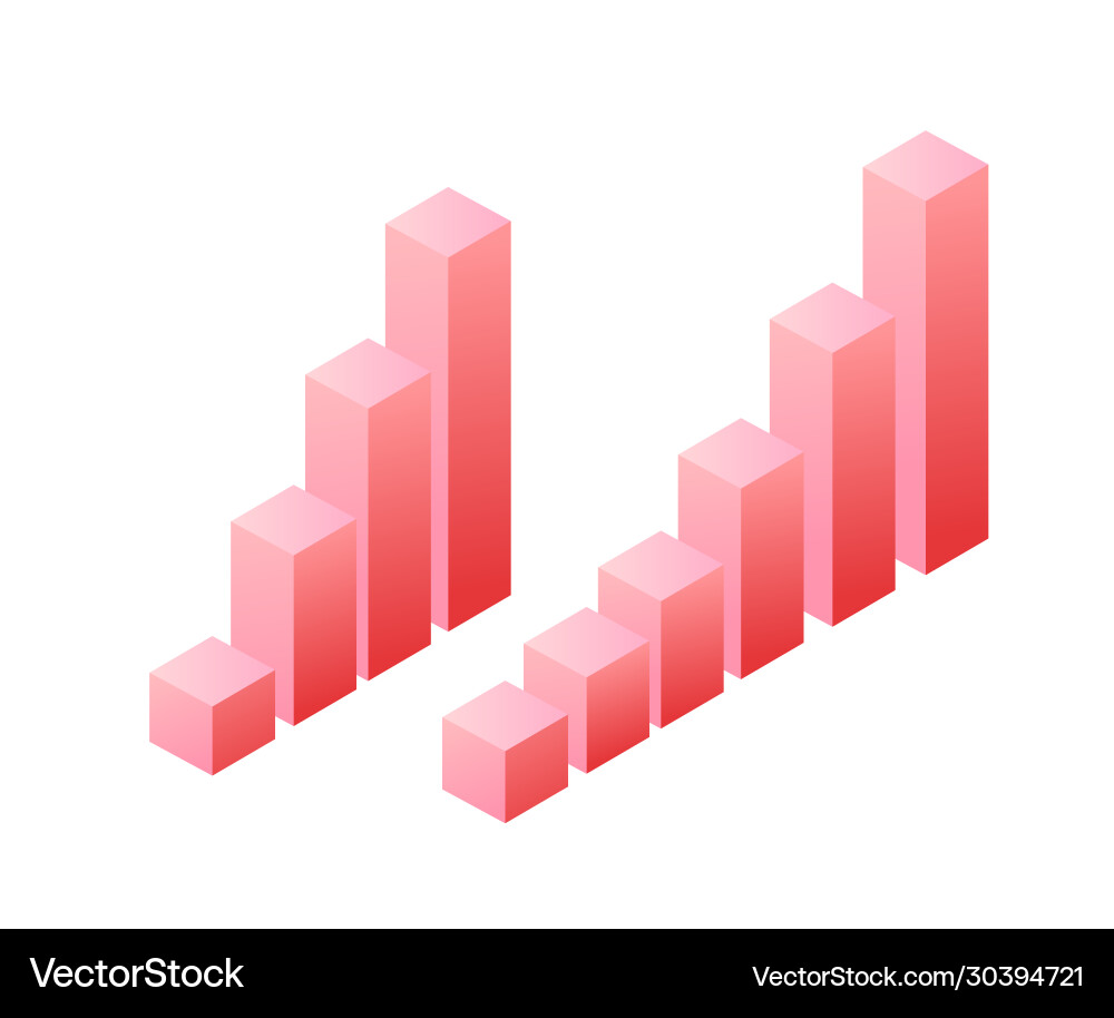 Statistics graph chat isometric object Vector Image