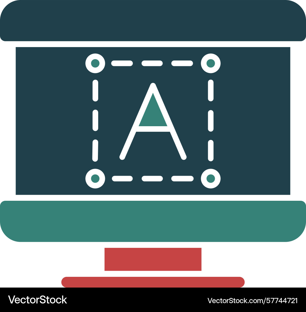 Text box glyph multi color icon Vector Image