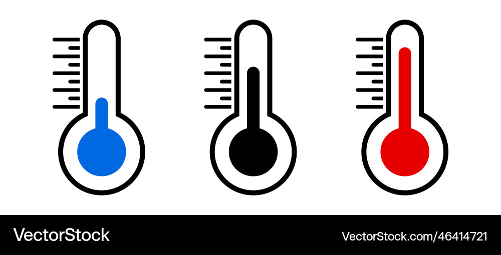 Thermometer icon set for different temperatures Vector Image