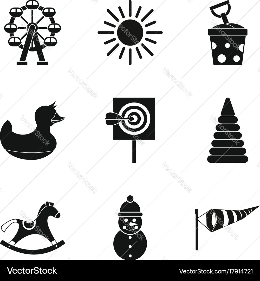 Weather for game icons set simple style vector image