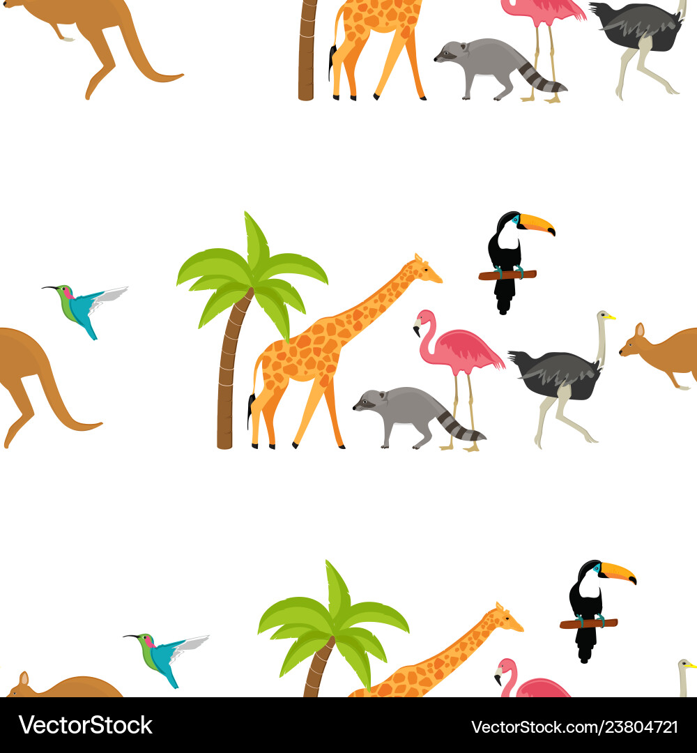 Zoo seamless pattern vector image