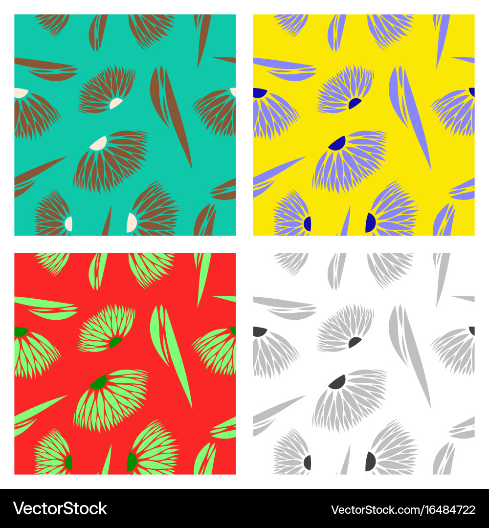 Assembly of patterns in flower style vector image