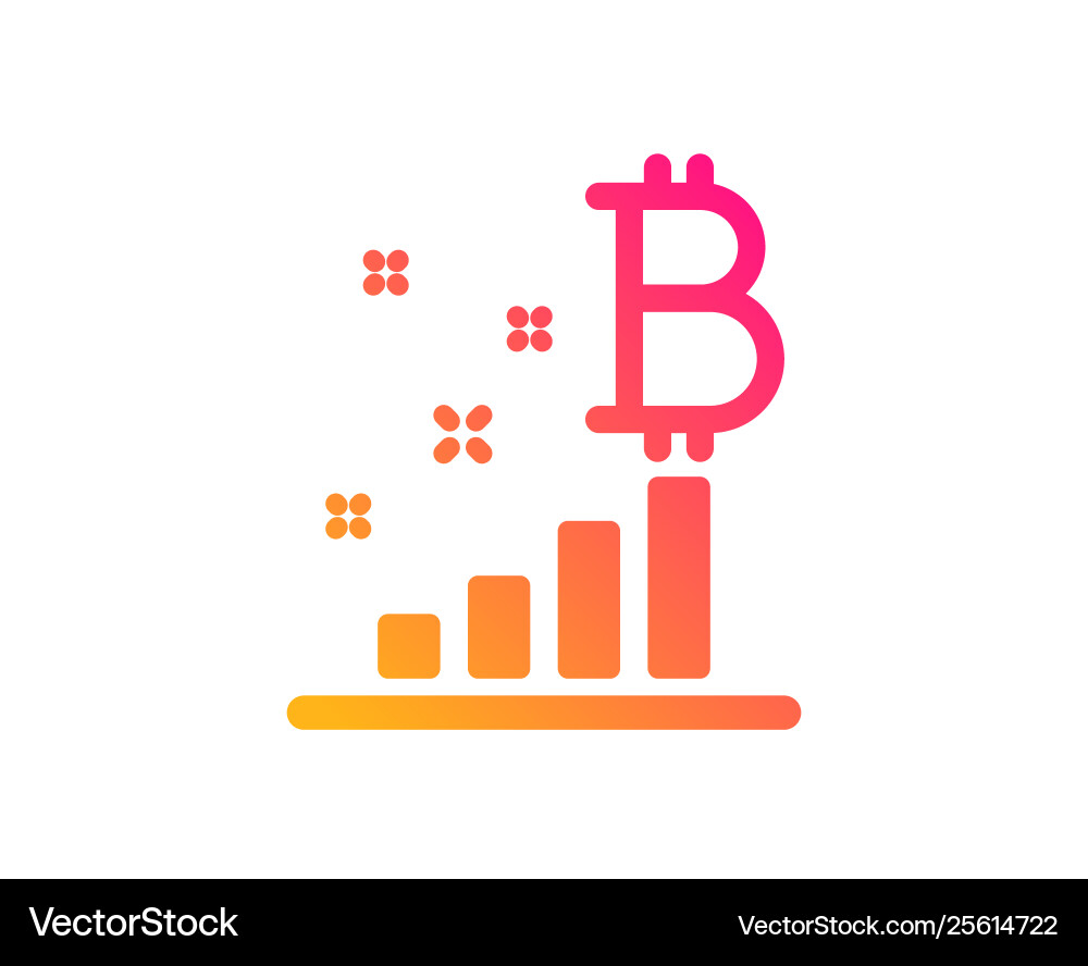 Bitcoin graph icon cryptocurrency analytics sign Vector Image