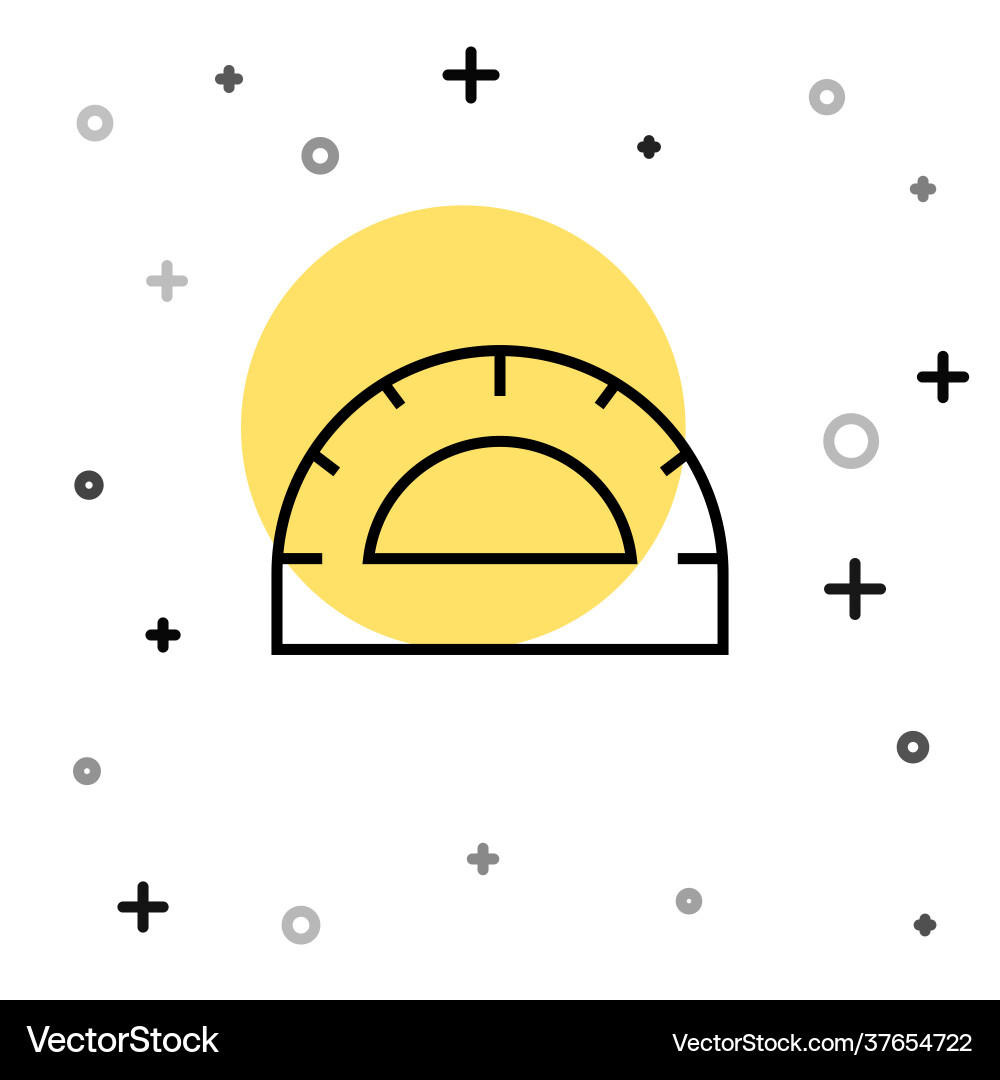 Black line protractor grid for measuring degrees Black line protractor grid for measuring degrees vector image