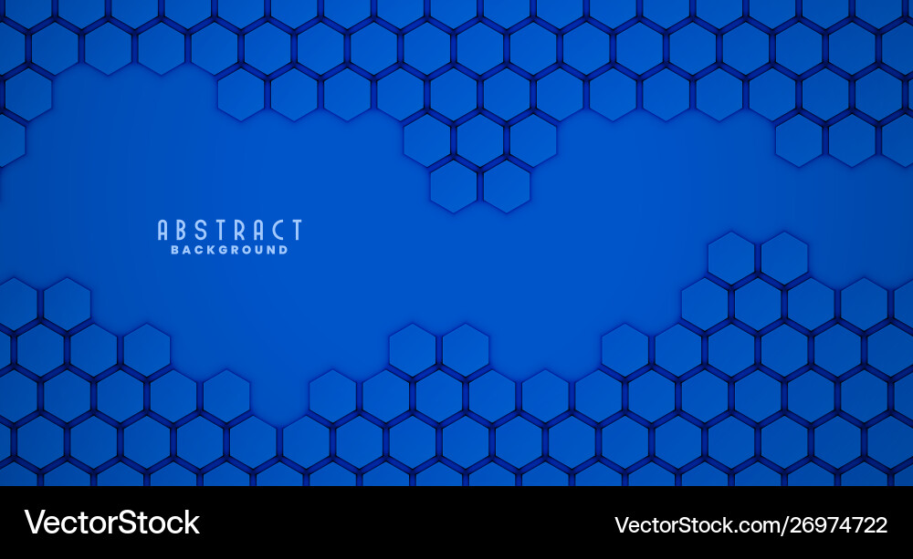 Blue 3d hexagonal pattern clean background design vector image