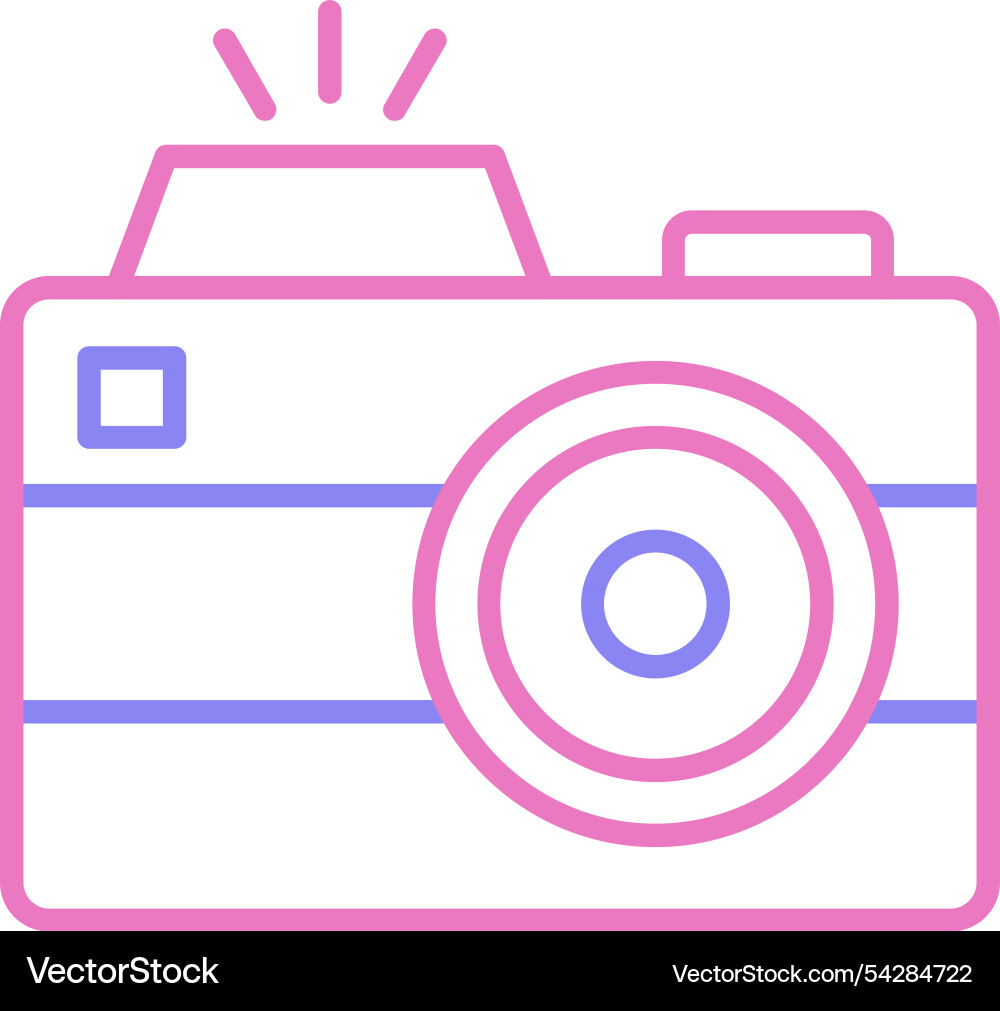 Camera line two colour icon Vector Image
